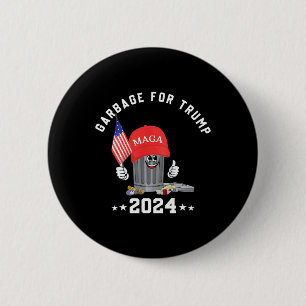 Bóton Redondo 5.08cm Engraçado Trump Mega Garbage Can Personagem de des