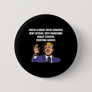 Bóton Redondo 5.08cm Engraçado Trump Melhor Avô Sempre Concorda