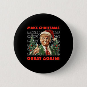 Bóton Redondo 5.08cm Engraçado Trump Torne Excelente De Natal Novamente