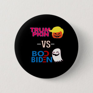 Bóton Redondo 5.08cm Engraçado Trumpkin Vs Boo Biden Design Classe Hall