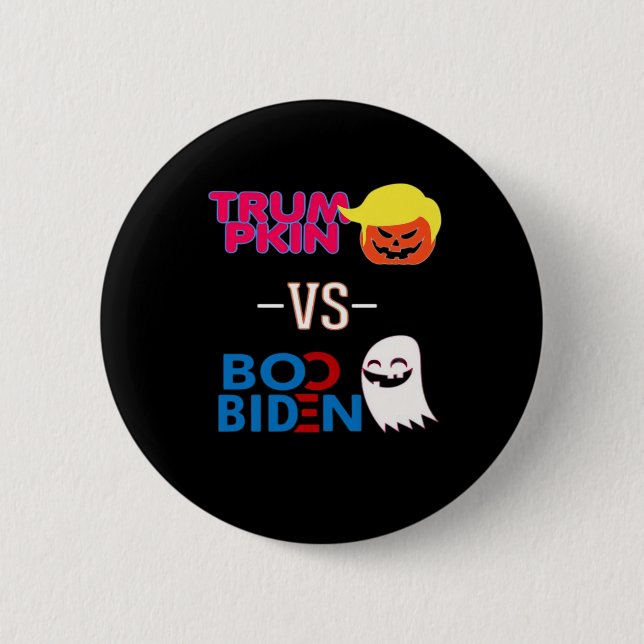 Bóton Redondo 5.08cm Engraçado Trumpkin Vs Boo Biden Design Classe Hall (Frente)