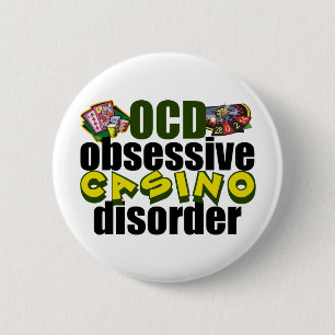 Bóton Redondo 5.08cm Engraçado Viciado em Casino