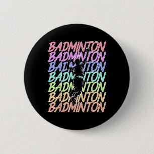 Bóton Redondo 5.08cm Engraçado Vintage Badminton Shuttle Badminton Play