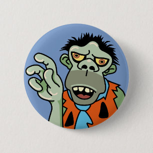Bóton Redondo 5.08cm Engraçado Zombie Caveman