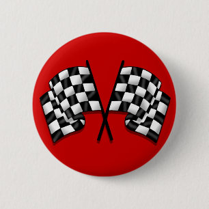 Bóton Redondo 5.08cm Engrenagem chequered Motorsport de vista de seda