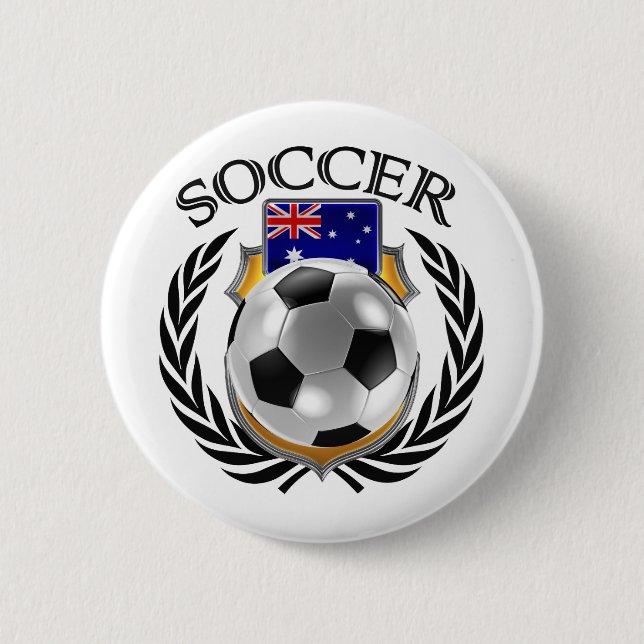 Bóton Redondo 5.08cm Engrenagem do fã do futebol 2016 de Austrália (Frente)