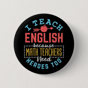 Bóton Redondo 5.08cm Ensino Inglês Porque Professores De Matemática Pre