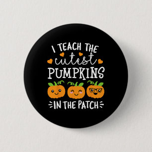 Bóton Redondo 5.08cm Ensino Os Pumpkins Mais Bonitos No Dia Das Bruxas