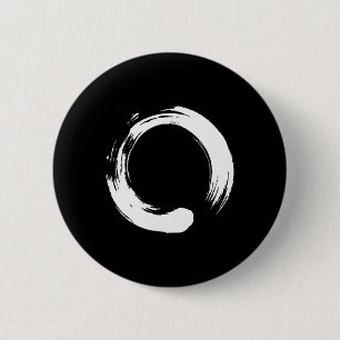 Bóton Redondo 5.08cm Enso, Zen, Círculo, Buda Meditação Japão Caligraf