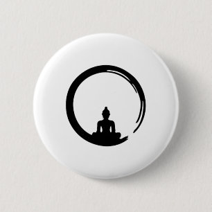 Bóton Redondo 5.08cm Enso, Zen, Círculo, Meditação Budista Japão Caligr