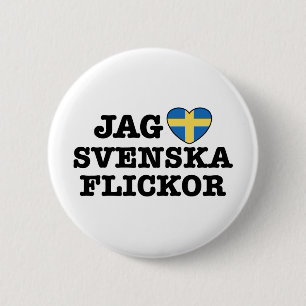 Bóton Redondo 5.08cm Entalhe Svenska Flickor