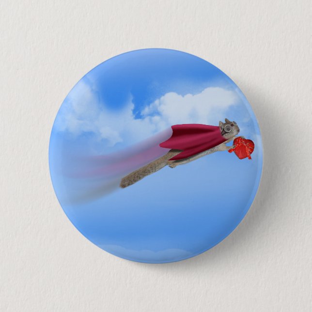 Bóton Redondo 5.08cm Entrega Super Esquilo Com Namorados Doces (Frente)