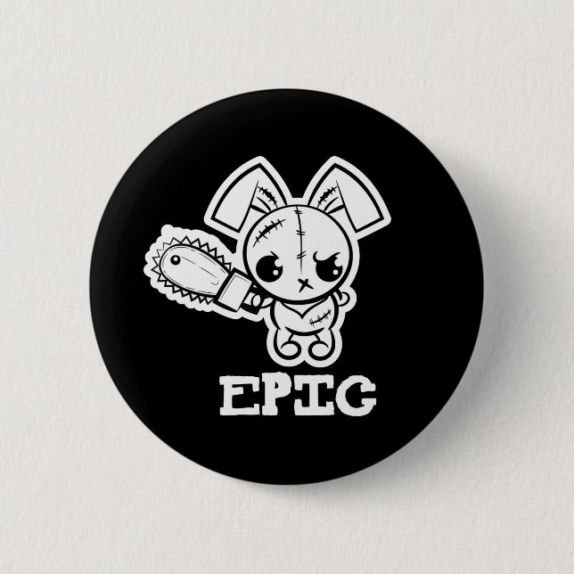 Bóton Redondo 5.08cm Epic Grumpy Voodoo Bunny Cute Monster (Frente)