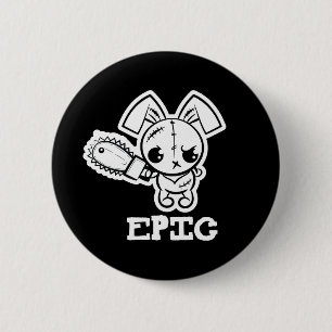 Bóton Redondo 5.08cm Epic Grumpy Voodoo Bunny Cute Monster