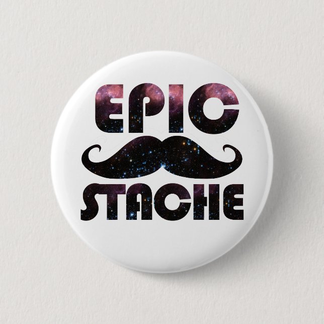 Bóton Redondo 5.08cm Epic Stache (Frente)