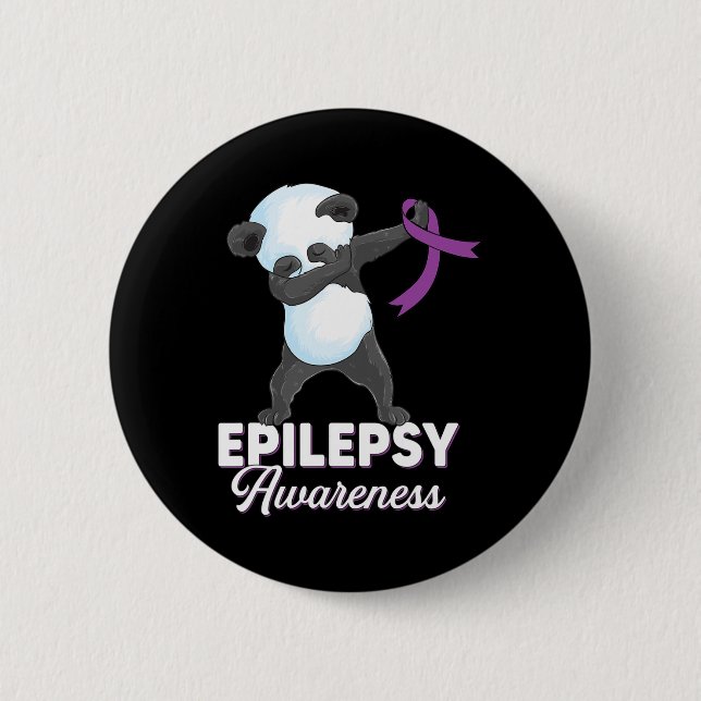 Bóton Redondo 5.08cm Epilepsia Consciência Mês Dabbing Panda Epilepsy A (Frente)