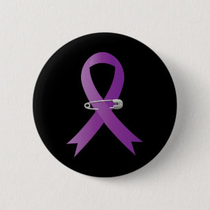 Bóton Redondo 5.08cm Epilepsia Consciência Purple Ribbon Super Hero