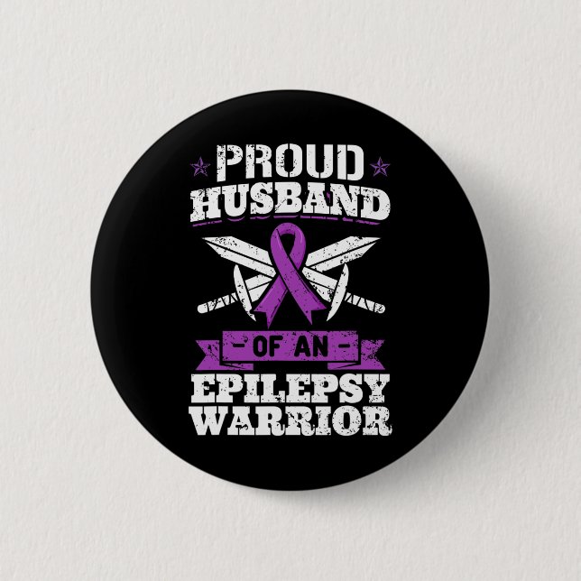 Bóton Redondo 5.08cm Epilepsy Warrior Husband Epilépsia Distorção das C (Frente)