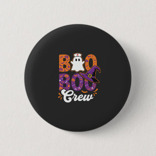 Bóton Redondo 5.08cm Equipe Boo Boo Design de Fantasma de Enfermeira de
