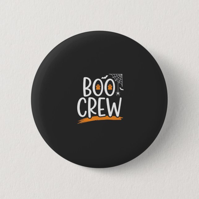 Bóton Redondo 5.08cm Equipe Boo Design de Fantasma de Halloween_1 (Frente)