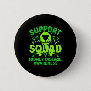 Bóton Redondo 5.08cm Equipe de apoio laço verde doença renal