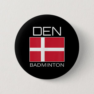 Bóton Redondo 5.08cm Equipe de Badminton da Dinamarca Atleta Dinamarquê