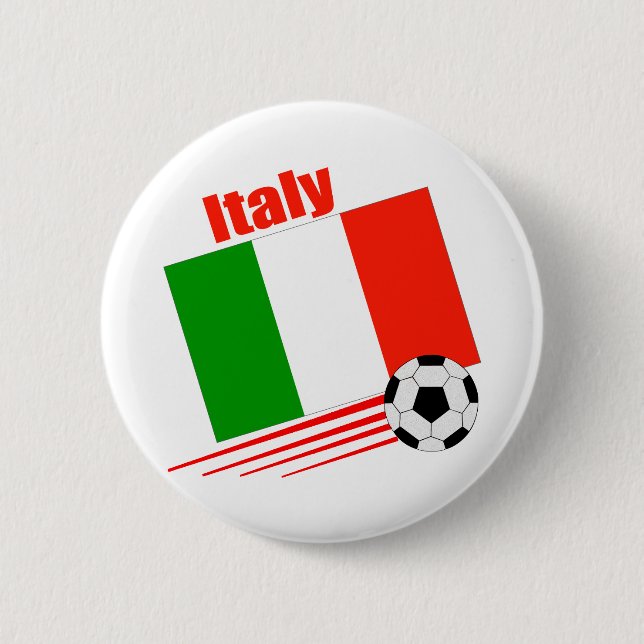 Bóton Redondo 5.08cm Equipe de futebol de Italia (Frente)