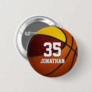 Bóton Redondo 5.08cm Equipe de garotos de basquete de ouro da Maroon co