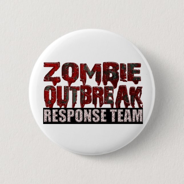 Bóton Redondo 5.08cm Equipe de Resposta de Surto Zombie (Frente)
