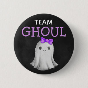 Bóton Redondo 5.08cm Equipe Ghoul Halloween revela gênero