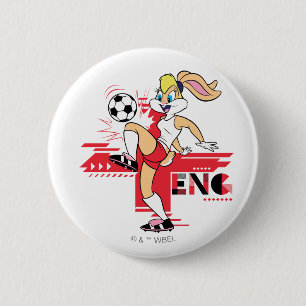 Bóton Redondo 5.08cm Equipe Inglaterra Futebol Gráfico da Lola Bunny