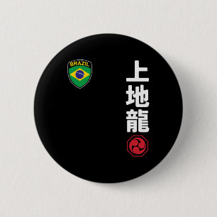 Bóton Redondo 5.08cm Equipe Karate Uechi Ryu Brasil Bandeira Marcial Ja