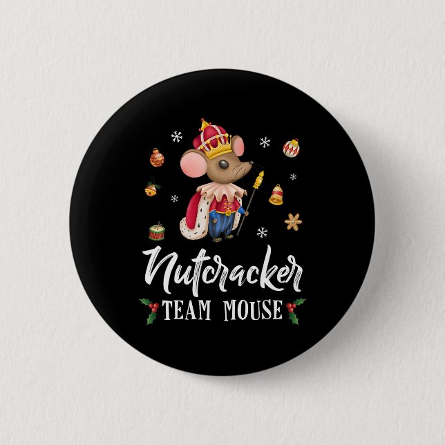 Bóton Redondo 5.08cm Equipe Mouse Nutcracker Dança de Natal Diversão So (Frente)