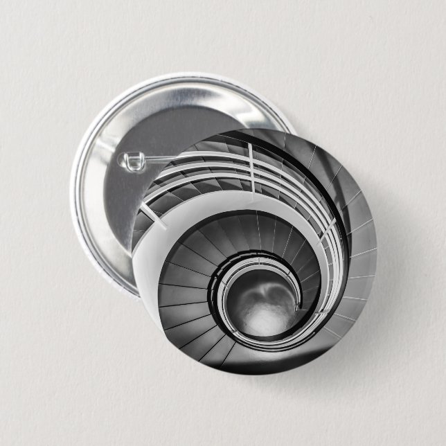Bóton Redondo 5.08cm Escada Circular BW (Frente & Verso)