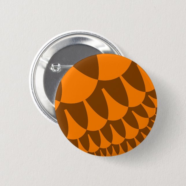 Bóton Redondo 5.08cm Escalas castanho e laranja (Frente & Verso)