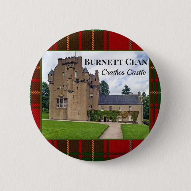 Bóton Redondo 5.08cm Escocês Burnett Clan Crathes Castle Garden Foto (Frente)
