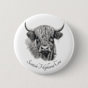 Bóton Redondo 5.08cm Escocesa de Vaca Highland Personalizável