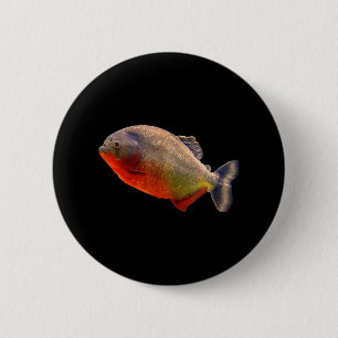 Bóton Redondo 5.08cm Escola Tropical Piranha Vermelha de Bellying