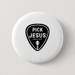 Bóton Redondo 5.08cm Escolher Jesus T Camisa Romanos 10_13 Guitarra Cri