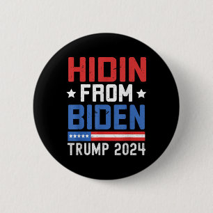 Bóton Redondo 5.08cm Escondido De Biden Kids Men Trump 2024 Engraçado A