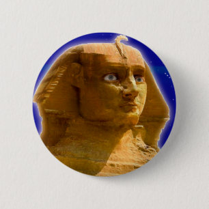 Bóton Redondo 5.08cm Esfinge Egípcio Antigo em Giza Art Design