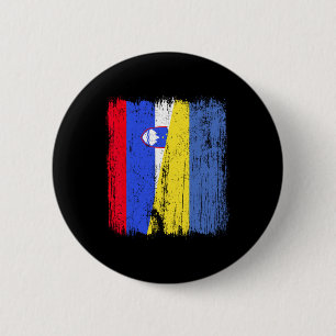 Bóton Redondo 5.08cm Eslovênia Ucrânia Meia Bandeira Esloveno Herança U