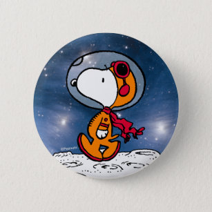 Bóton Redondo 5.08cm ESPAÇO   Astronauta do Snoopy