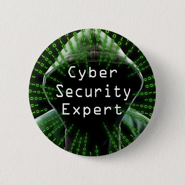 Bóton Redondo 5.08cm Especialista em negócios do Cyber Security (Frente)