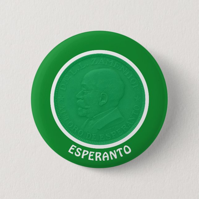 Bóton Redondo 5.08cm Esperanto/Zamenhof, (Frente)