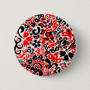 Bóton Redondo 5.08cm Espetáculo floral de arte popular ucraniana