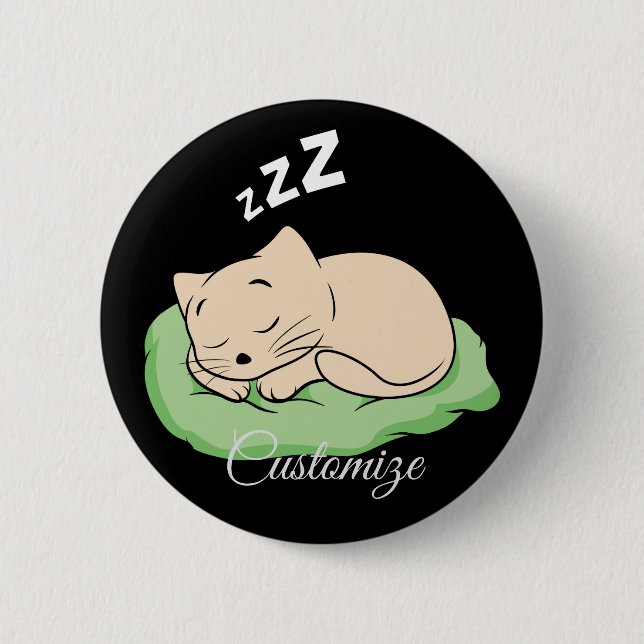 Bóton Redondo 5.08cm Espingarda do Gatinho de dormir (Frente)