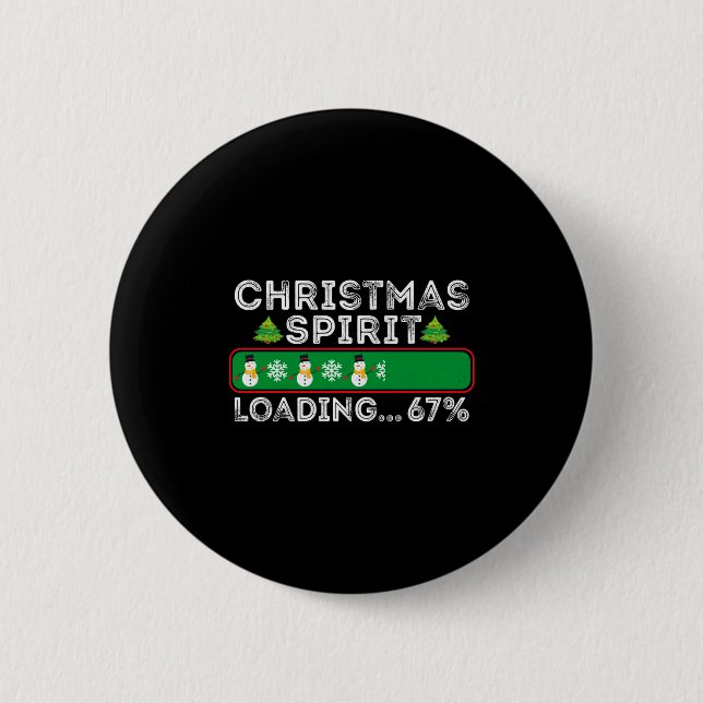 Bóton Redondo 5.08cm Espírito de Natal Carregando 67 Seis Sete Meme Eng (Frente)