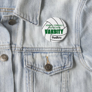 Bóton Redondo 5.08cm Espírito de Volei da Varsity Verde Personalizado p