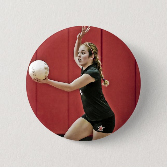 Bóton Redondo 5.08cm Esporte Personalizado de Fotografia de Voleibol (Frente)